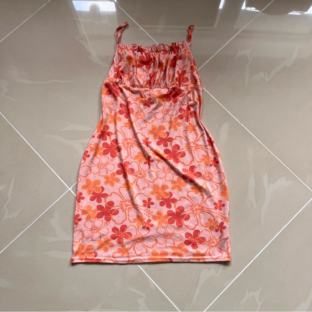 ASOS Hawaiian Summer Beacy Peachy Floral Strappy Mini Dress‎ - Size US 8